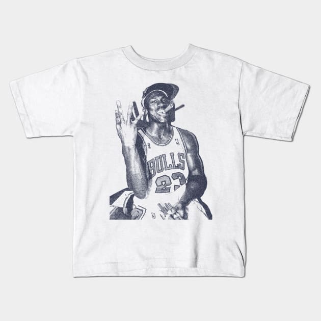 Michael Jordan Cigar Kids T-Shirt by BackOnTop Project